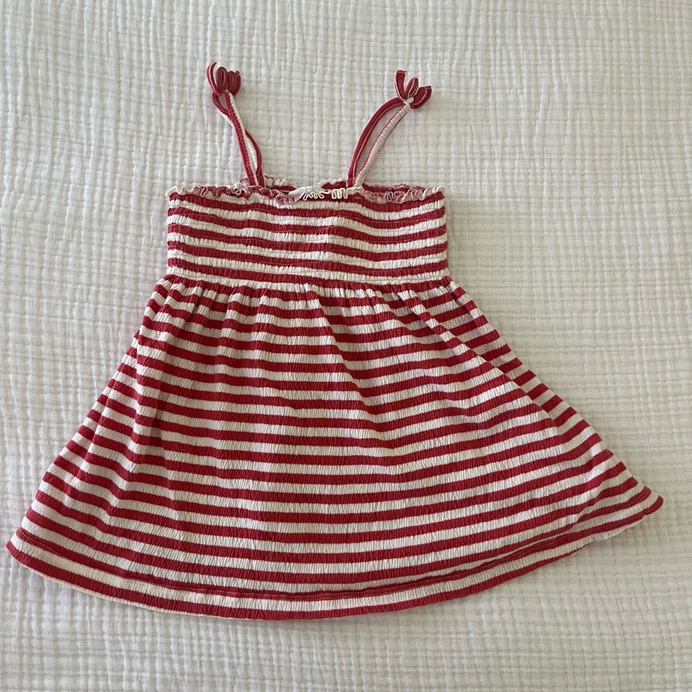 Zara Red and White Striped Kids Dress